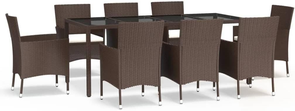 Patio Dining Set with Comfortable Cushions, Weather-Resistant Rattan, Sturdy Steel Frame,