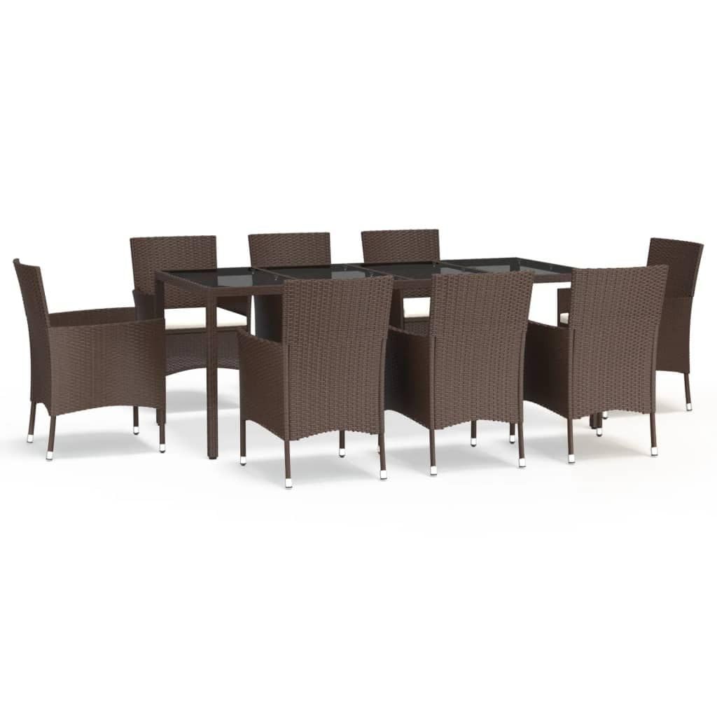 Patio Dining Set with Comfortable Cushions, Weather-Resistant Rattan, Sturdy Steel Frame,