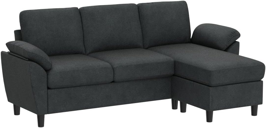 79" Convertible Sectional Sofa, Small L Shaped 3-Seat Couch