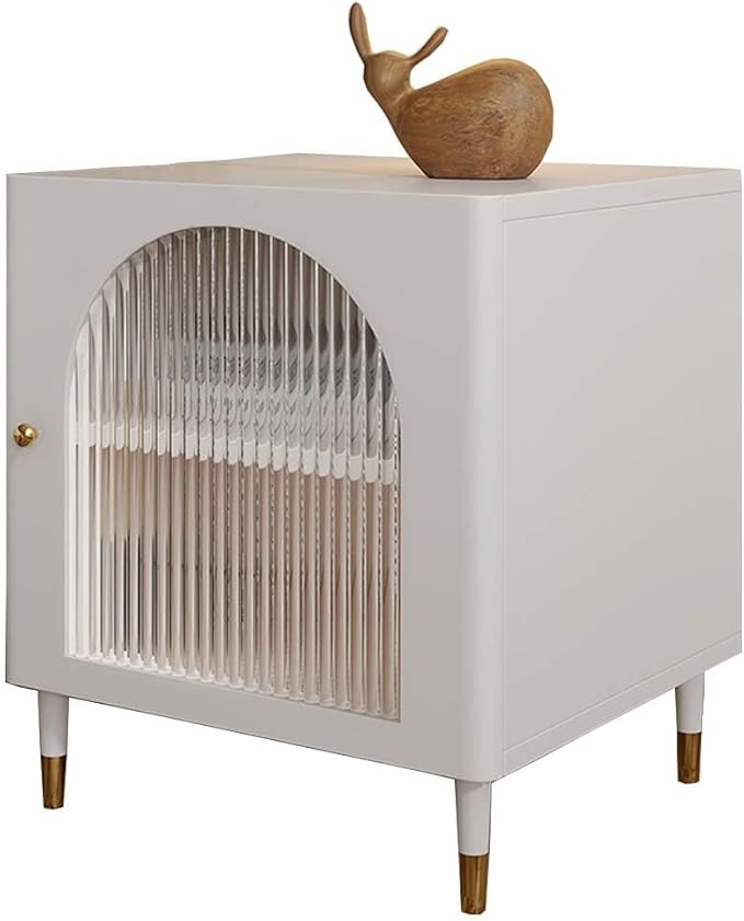 White Nightstand End Table, Mid-Century Modern Night Stand