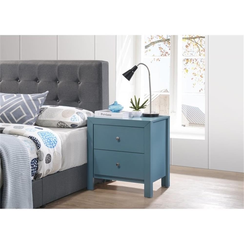 Burlington 2 Drawer Nightstand in Teal