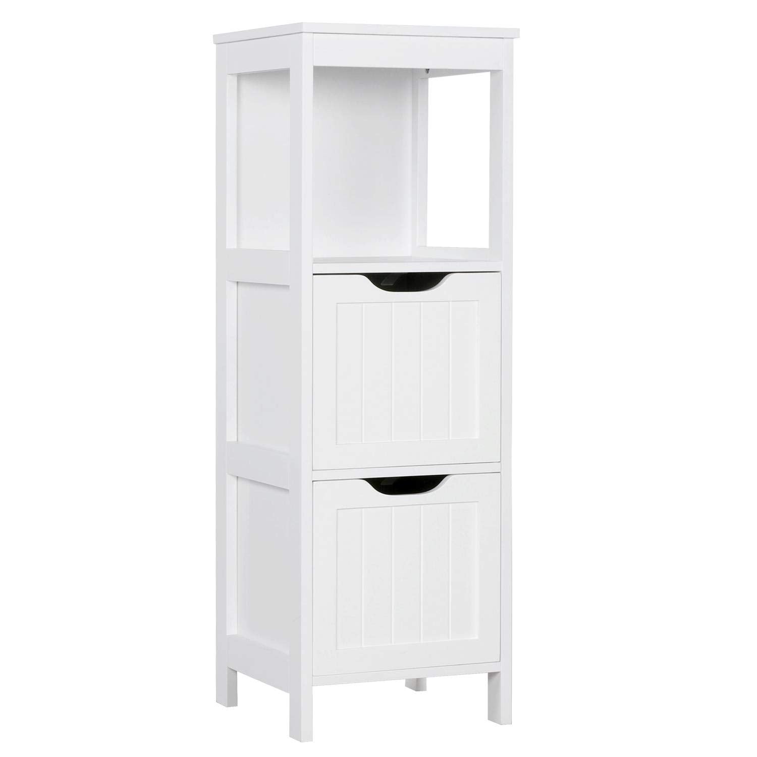 Floor Cabinet, Wooden Storage Cabinet with 2 Drawers, Multifunctional Side Organizer
