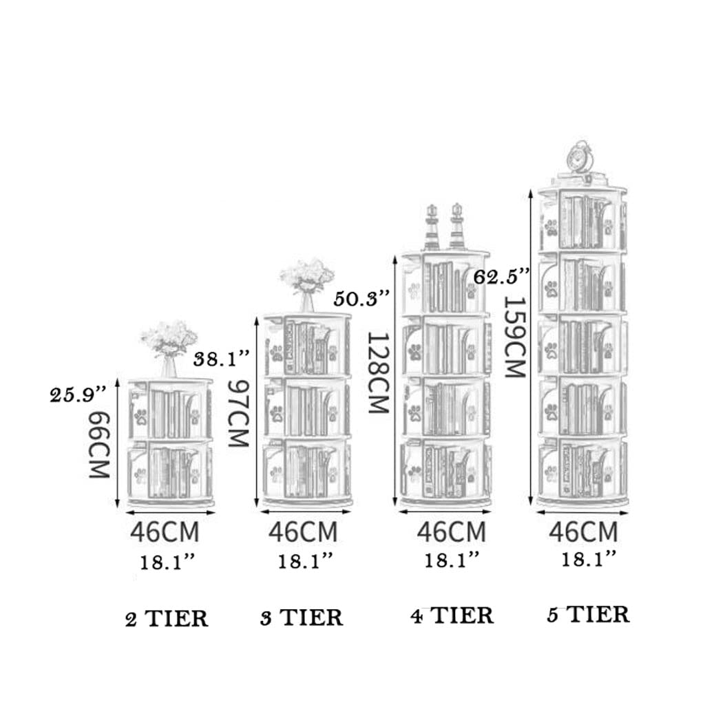 Rotating Bookshelf, 360 Display Corner Bookshelf for Small Space Green Bear Paw Pattern