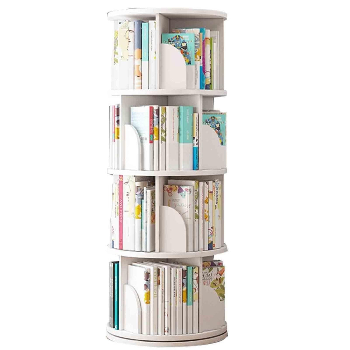 4-Tier Floor-to-Ceiling Simple Shelf Multi-Functional Rotating Bookshelf