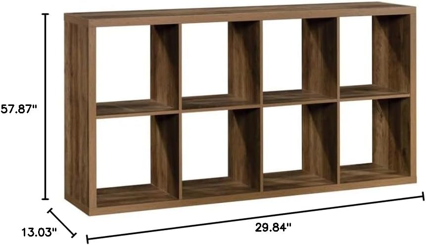 Miscellaneous 8-Cube Organizer Storage Bookcase/Pantry cabinets, L: 29.84" x W: 13.03" x H: 57.87", Rural Pine