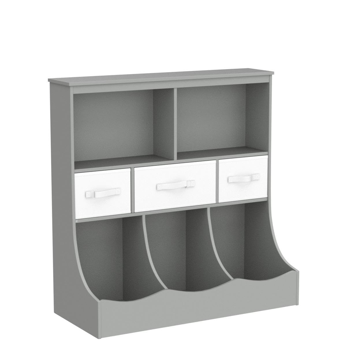 3-Tier Kids Bookcase Toddler Storage Organizer Cabinet Shelf w/ 8 Compartment