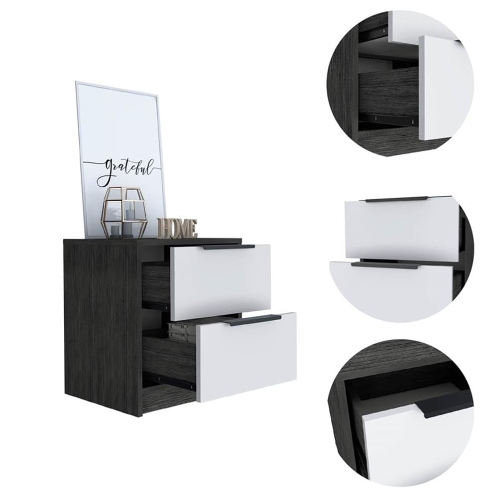 2-Piece Set with Nightstand in Gray and Night Stand