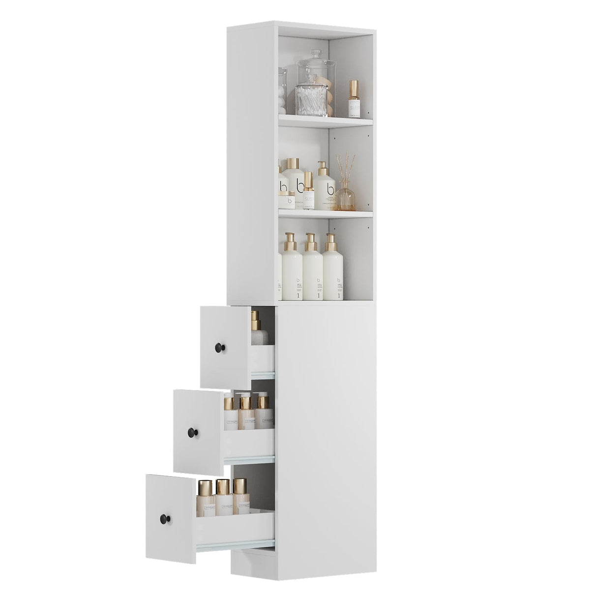 Storage Cabinet Tall Narrow Bathroom Organizer
