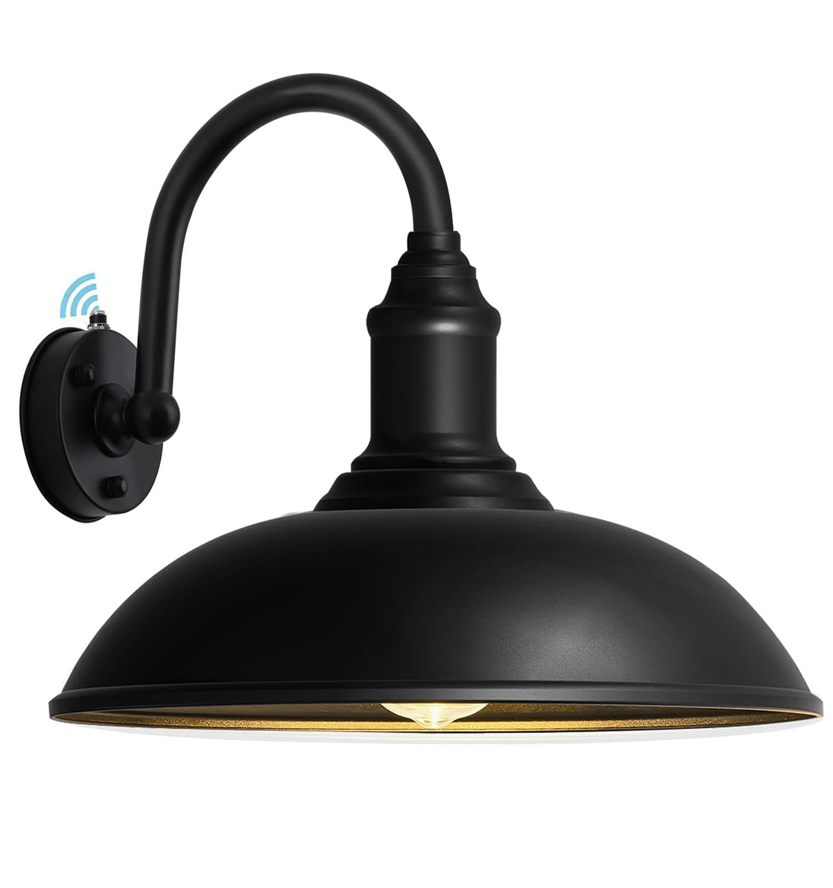 Large 18" Outdoor Barn Gooseneck Light Dusk to Dawn, Classic Farmhouse Barn Wall