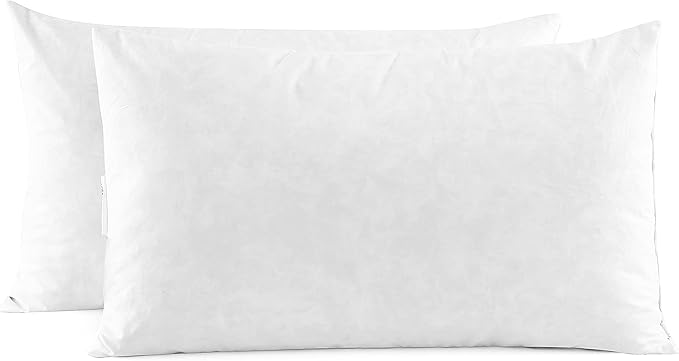 Luxury Goose Down Feather Pillow Inserts - 20x20IN, Double Layered Down-Proof Design