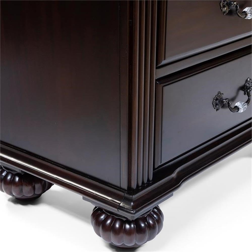 Transitional 3 Drawer Wooden Bedside Nightstand