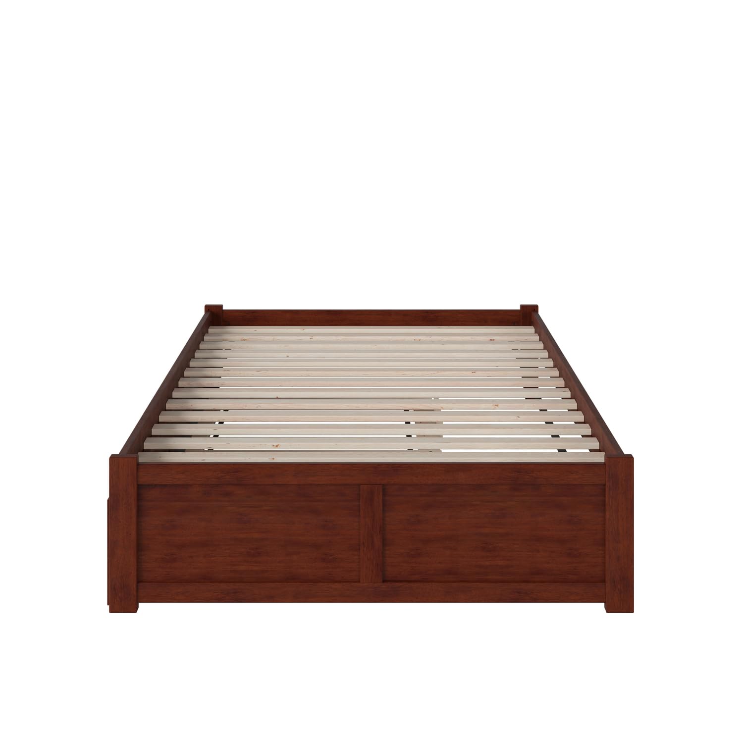 Full Platform Bed with Flat Panel Footboard and Turbo Charger with Twin Size Trundle
