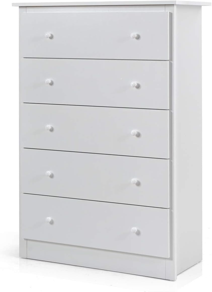 5 Drawer Chest, Storage Dresser, Wooden Clothes Organizer Bedroom, Hallway