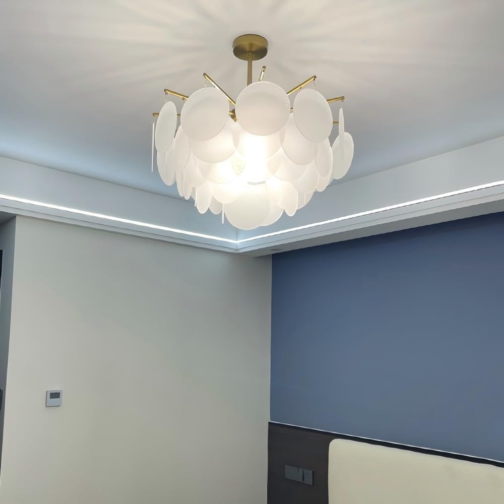 DELIPUSHI Modern Chandelier Fengling Design Chandelier is Suitable for Living Room, Bedroom, Dining Room, Hotel Room Decoration E14 Light