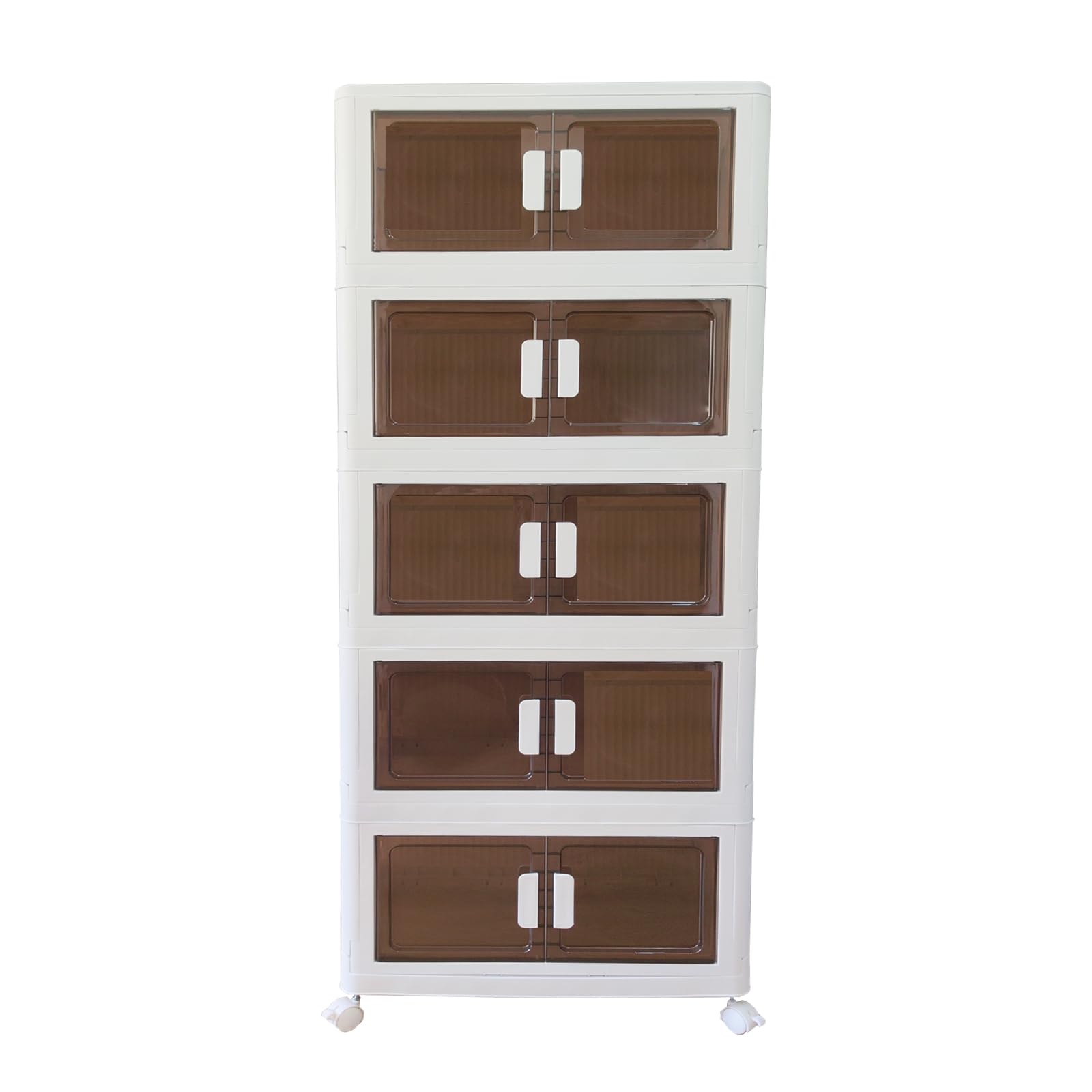 80 Gals Storage Bins with Lids - Folding Storage box with Doors and Wheels