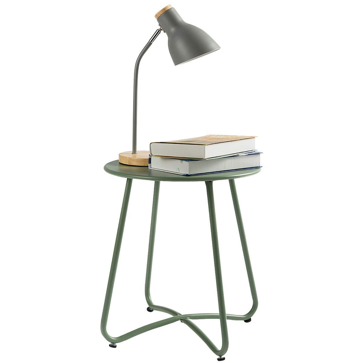 Small Round Patio Metal Side Snack Table