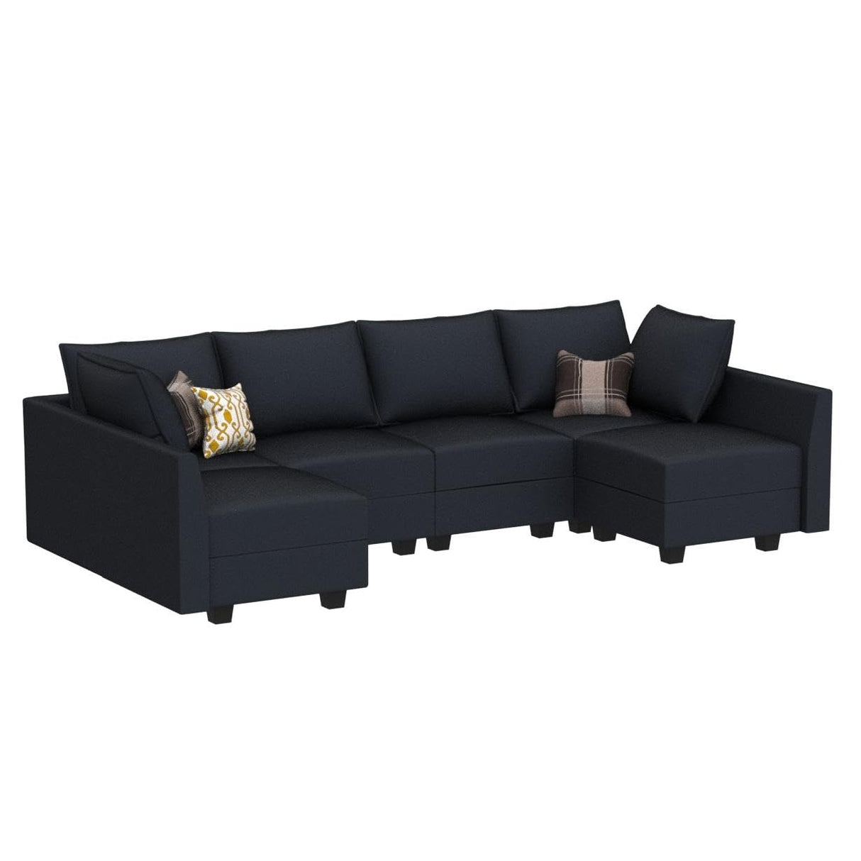 Convertible Sectional Sofa Velvet U Shaped Couch