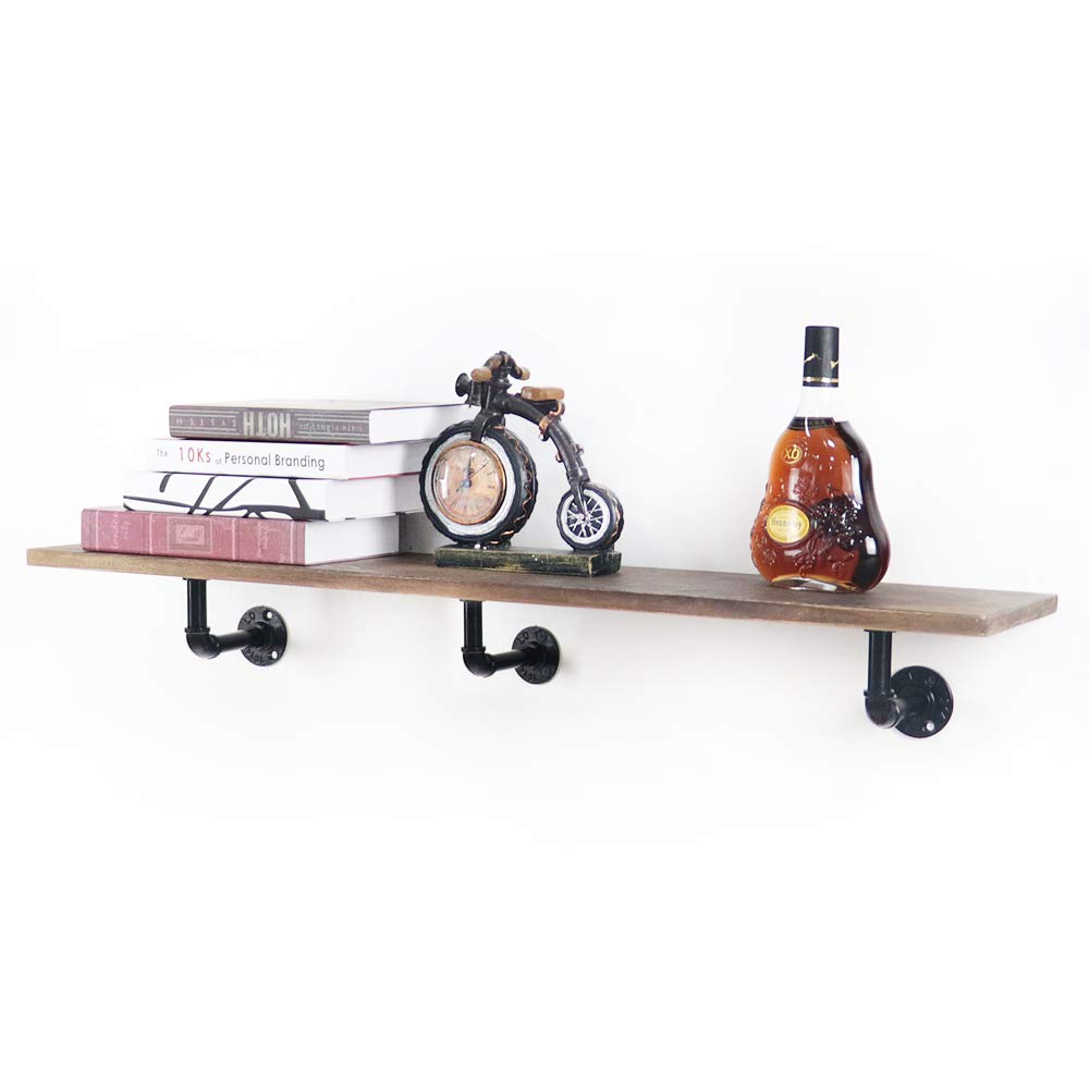 Industrial Pipe Floating Shelf Rustic Vintage Display Rack