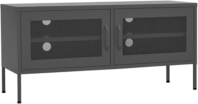 Steel TV Stand with Adjustable Levelers, Olive Green, 41.3"x13.8"x19.7"