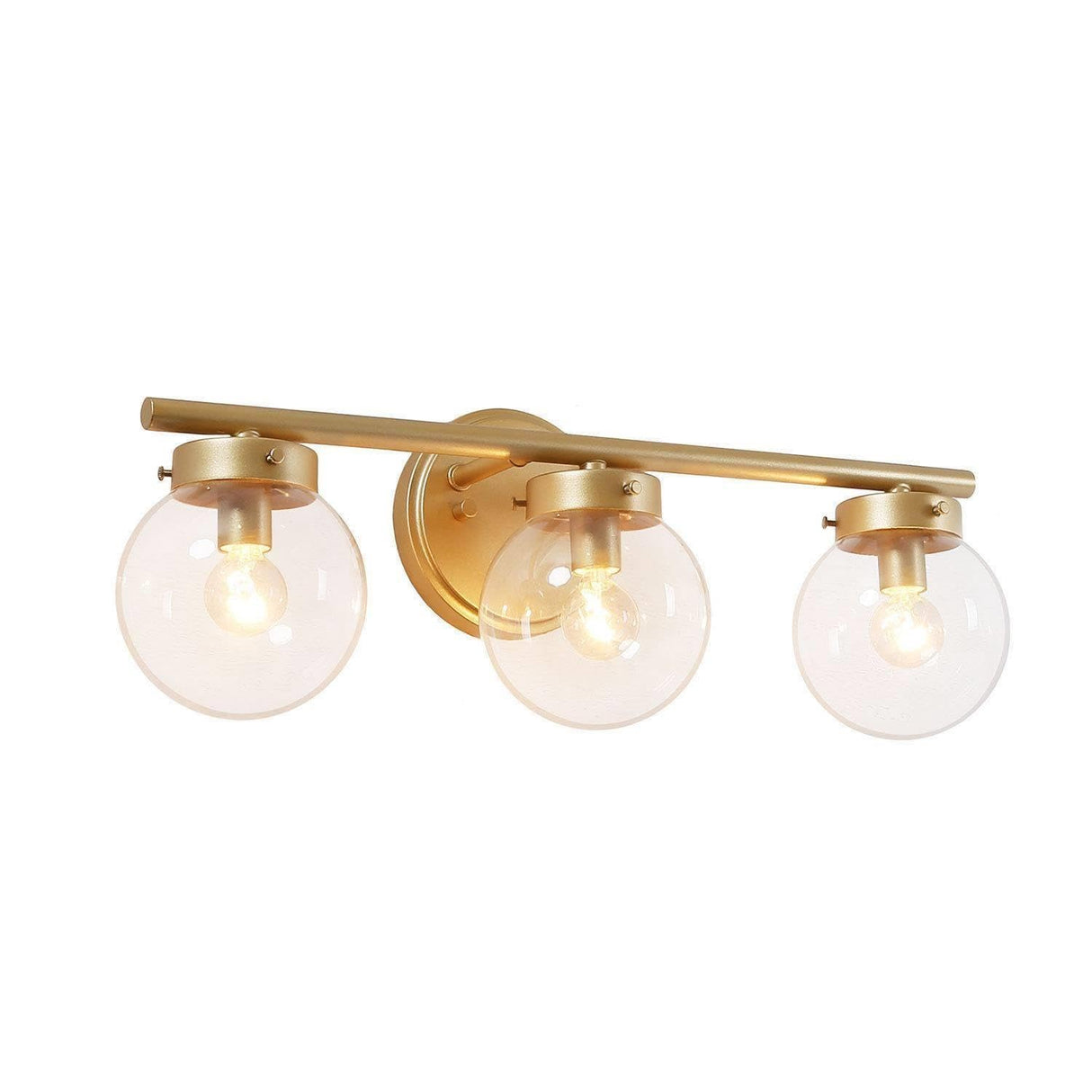 Bathroom Light Fixtures, Gold Vanity Light Fixture with Clear Glass Shades