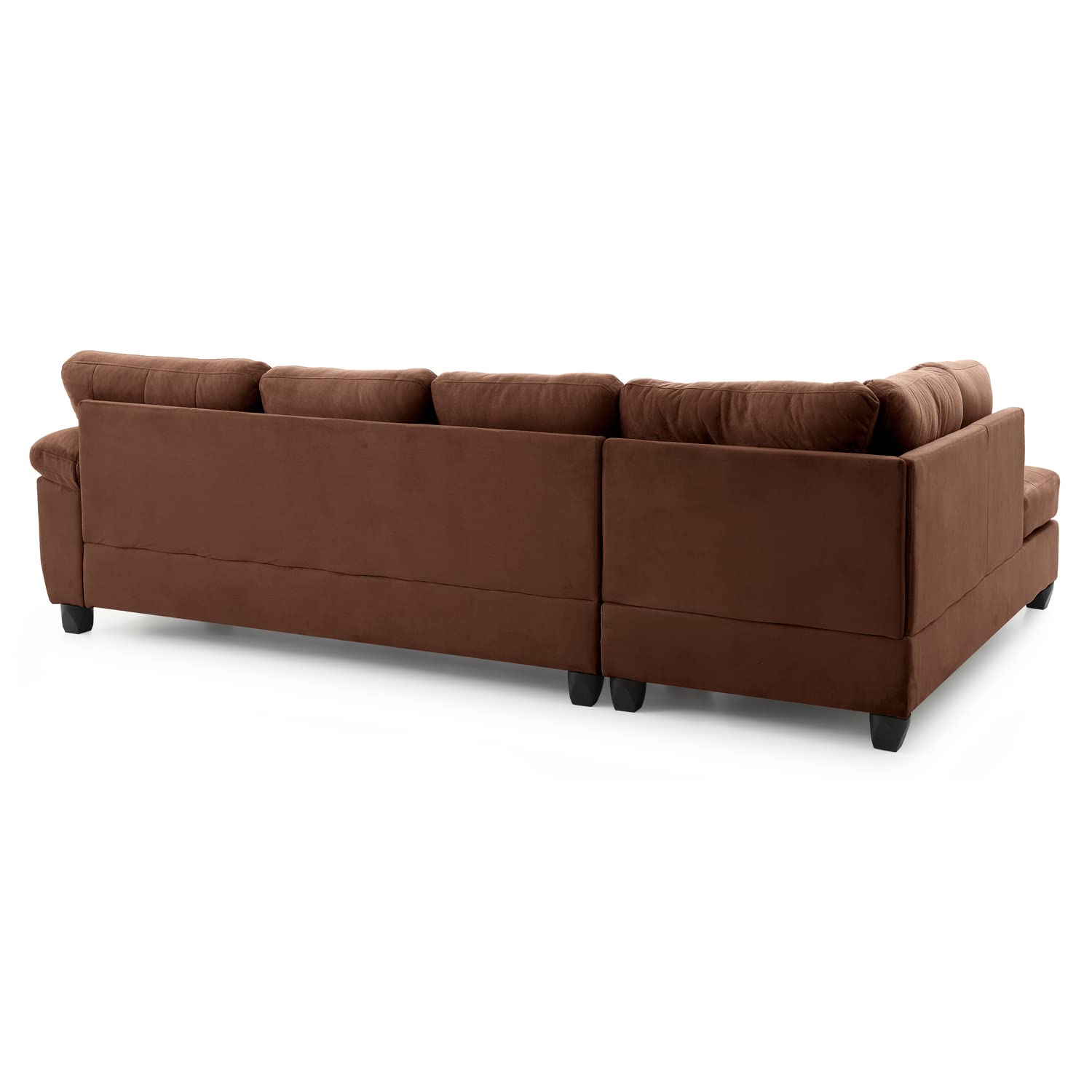Handmade Home L-Shaped Microsuede Fabric Button Tufted Contemporary Living Room
