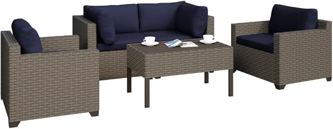 Keys 5-Piece Outdoor Conversation Set with Club Chairs and Coffee