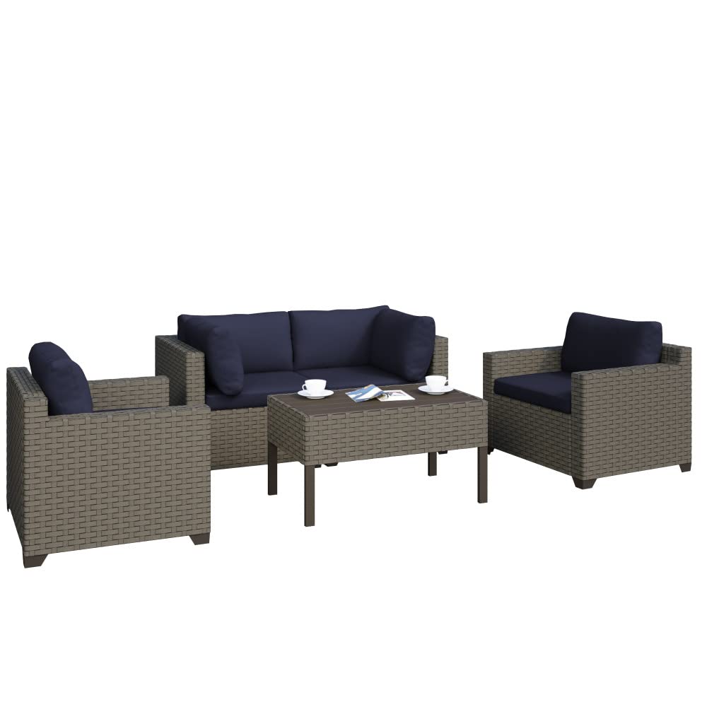 Keys 5-Piece Outdoor Conversation Set with Club Chairs and Coffee