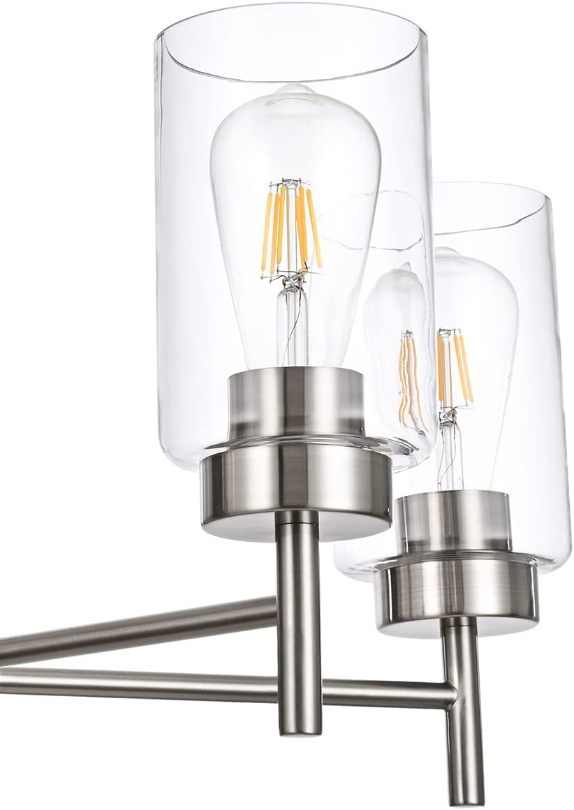 Light Farmhouse Chandelier for Dining Room Kitchen Island, Modern