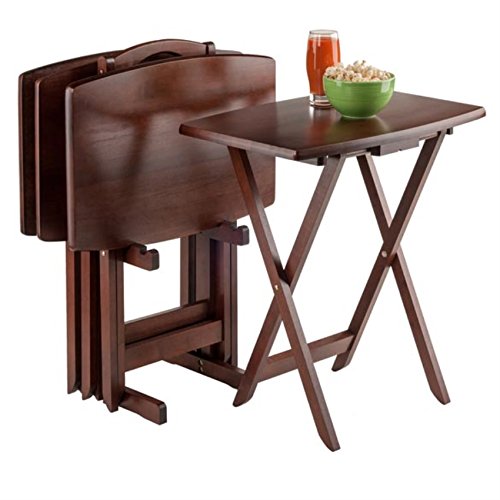 Wood Darlene Tray Table Set – 2 Piece Folding Tables