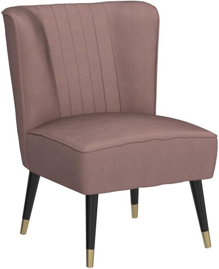 Elon Contemporary Velvet Upholstered Accent Chair, Pink