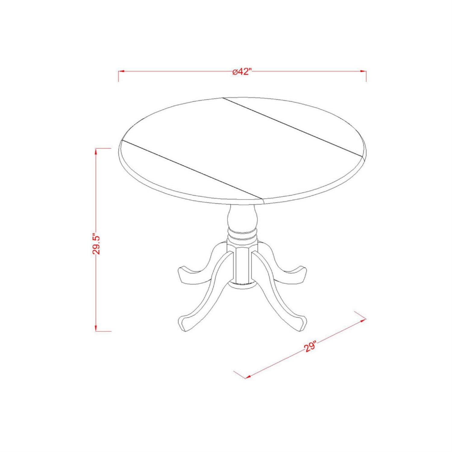 DLNA5-SBR-C 5 Piece Kitchen Set Includes a Round Dining Room Table with