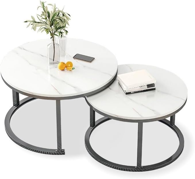 Minimalist Retractable Round Coffee Table for Living Room – Space-Saving Design