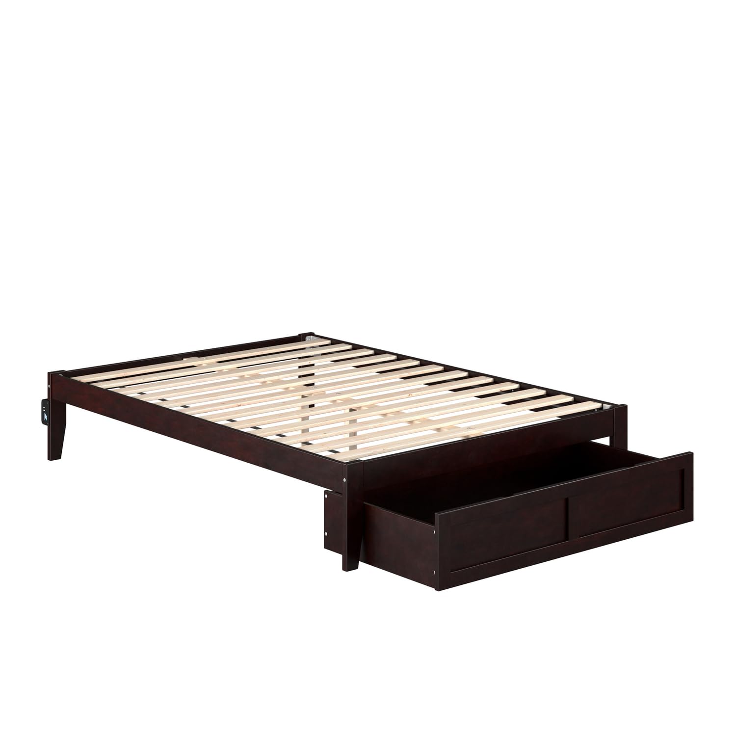 Classic Comfort Full Bed with Foot Drawer in Espresso