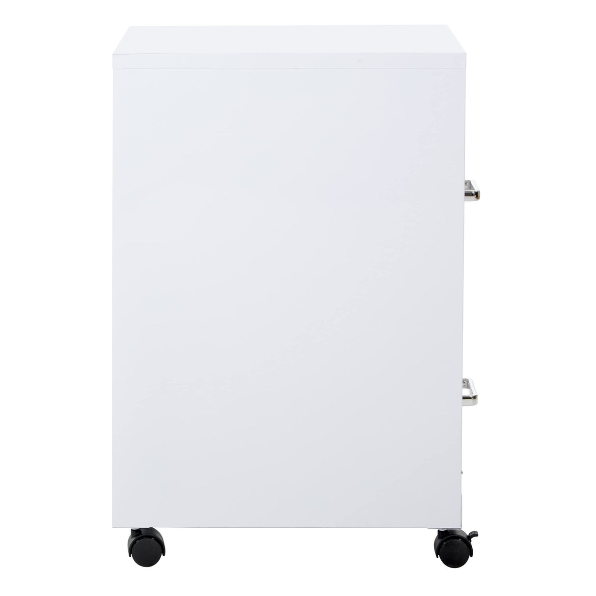 OSP Home Furnishings 2 Drawer Mobile Locking Metal File Cabinet, White