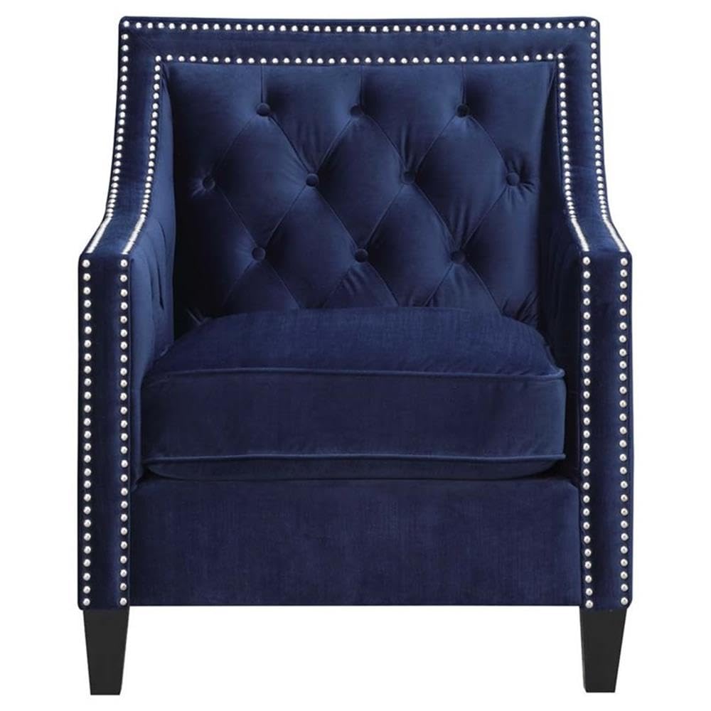 Furnishings Teagan Accent Arm Chair in Navy Fabric