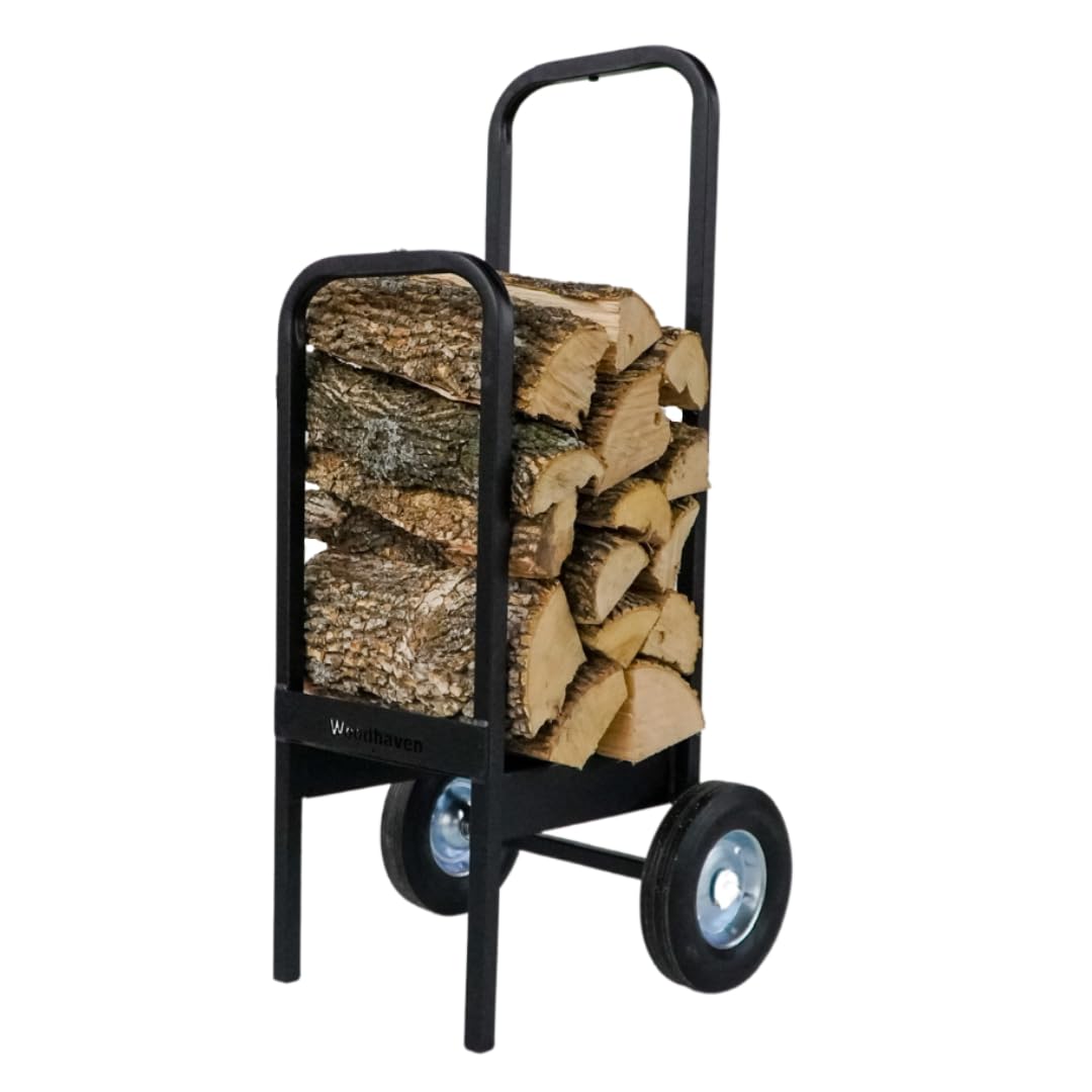 Firewood Cart - Made in The USA - Convenient and Sturdy Rolling Wood Carrier