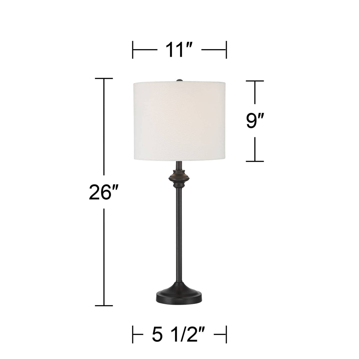 Lynn Modern Table Lamps Set of 2 - 26" Tall Buffet Lamps
