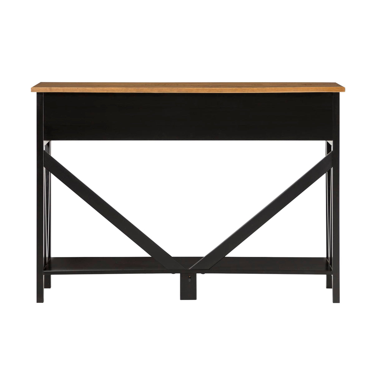 Halverson 2-Drawer Entry Table, 48 Inch, Brushed White/Rustic Oak