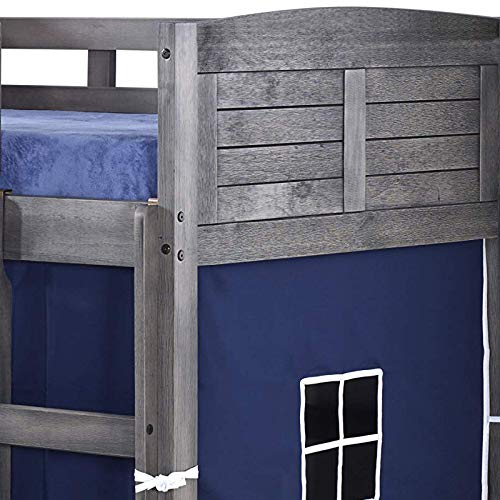 Louvered Low Loft with Blue Tent, Twin
