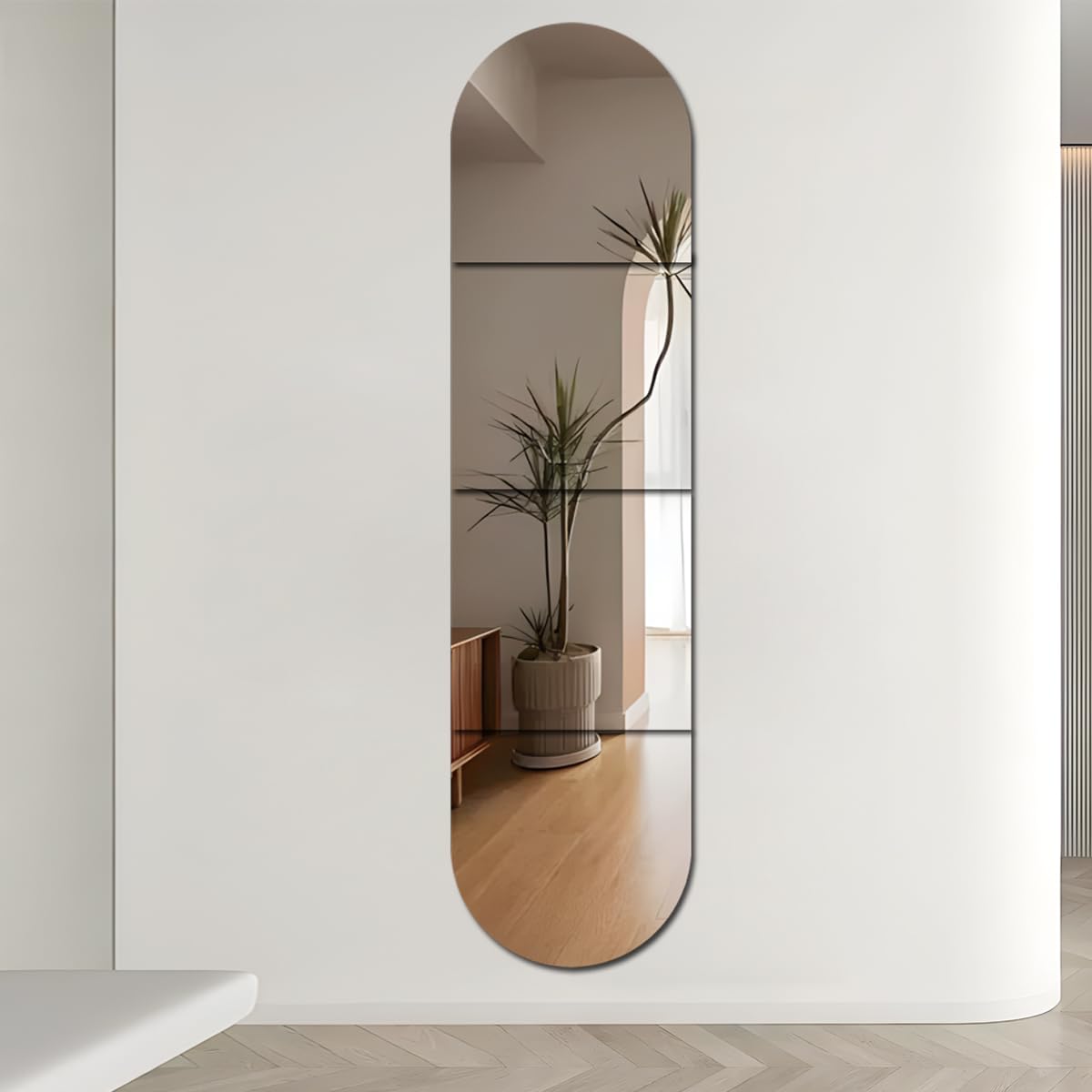 4 Pack Full Length Acrylic Mirrors Stickers for Walls Self Adhesive Safe