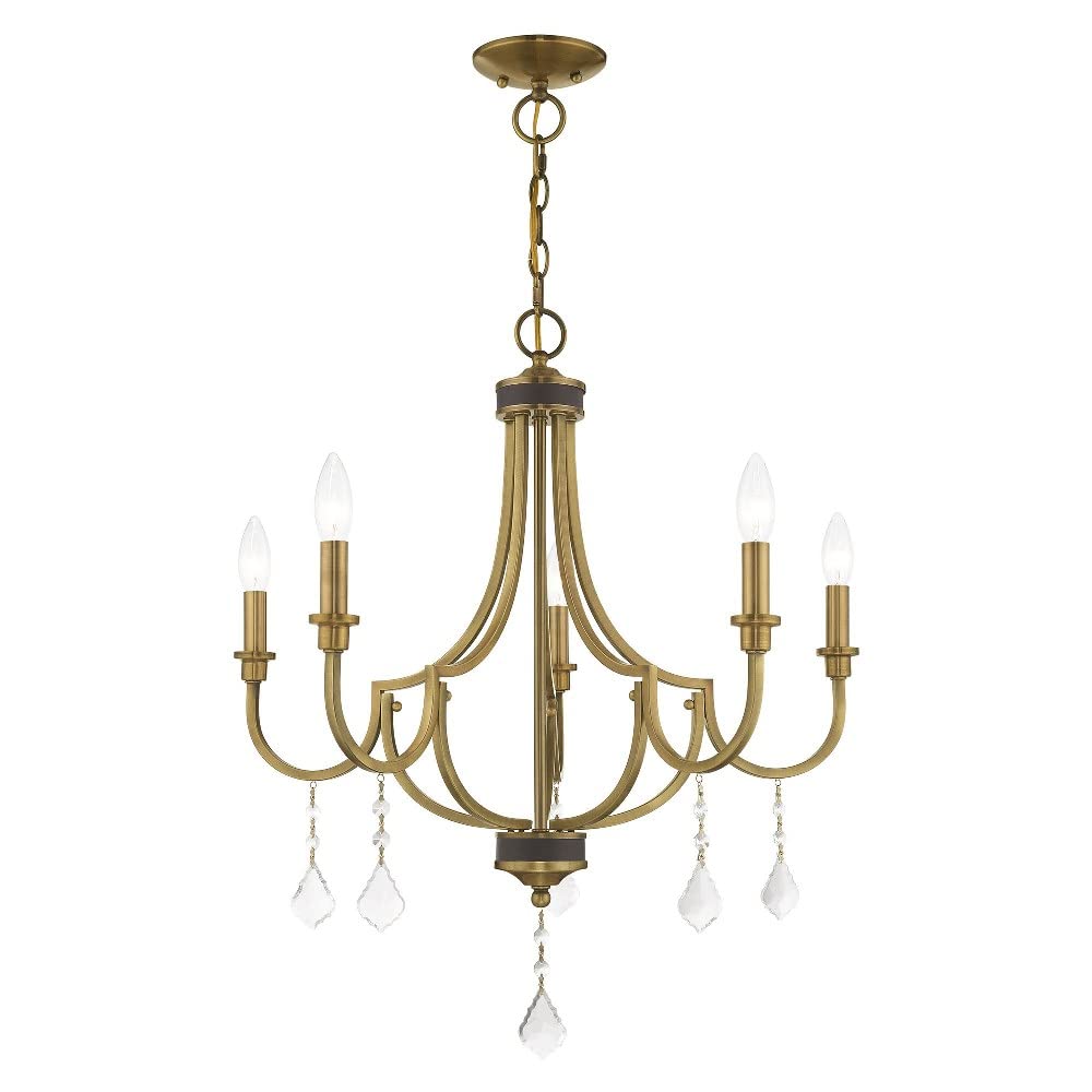 Lighting 5 Lt Antique Brass Chandelier