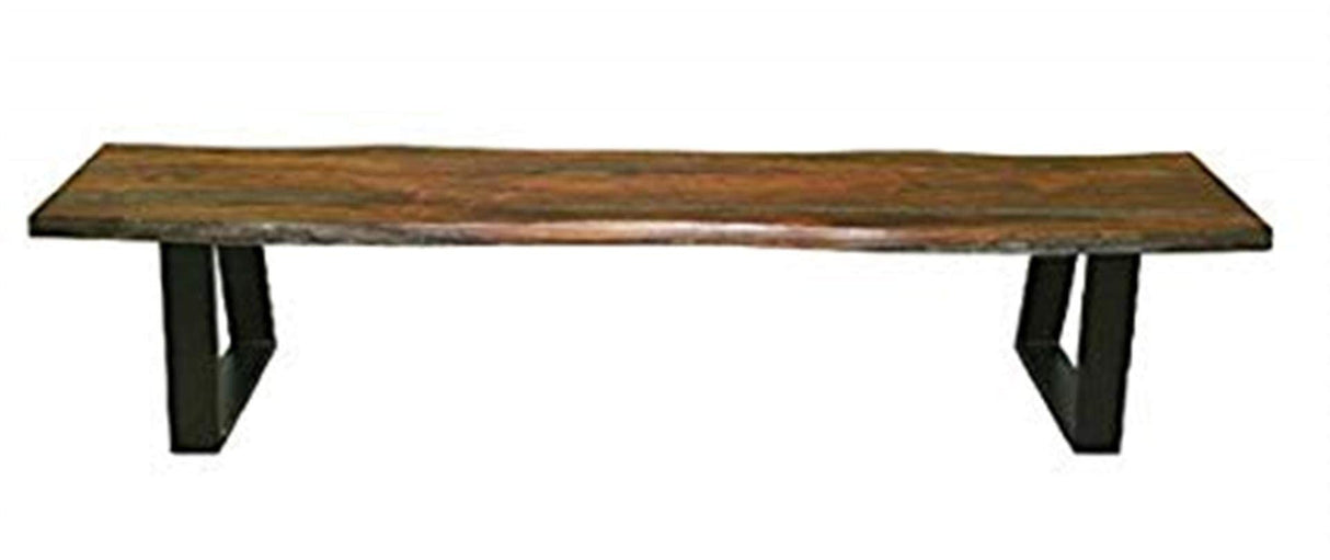 Live Edge Dining Bench Grey and Black