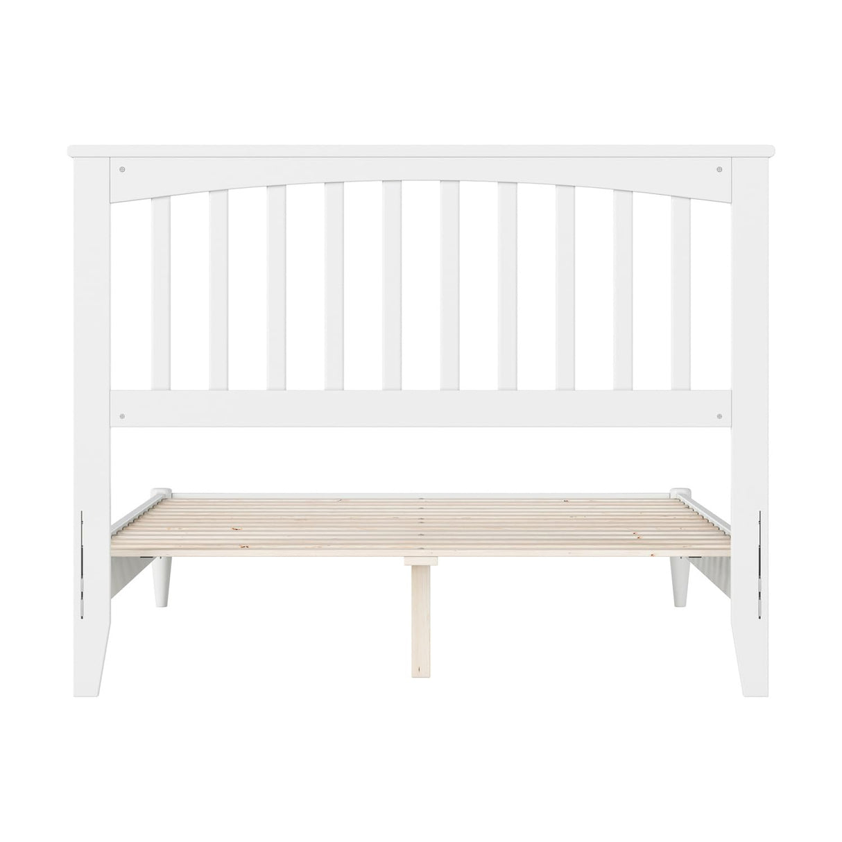 Simplicity Full Solid Wood Low Profile Platform Bed in White