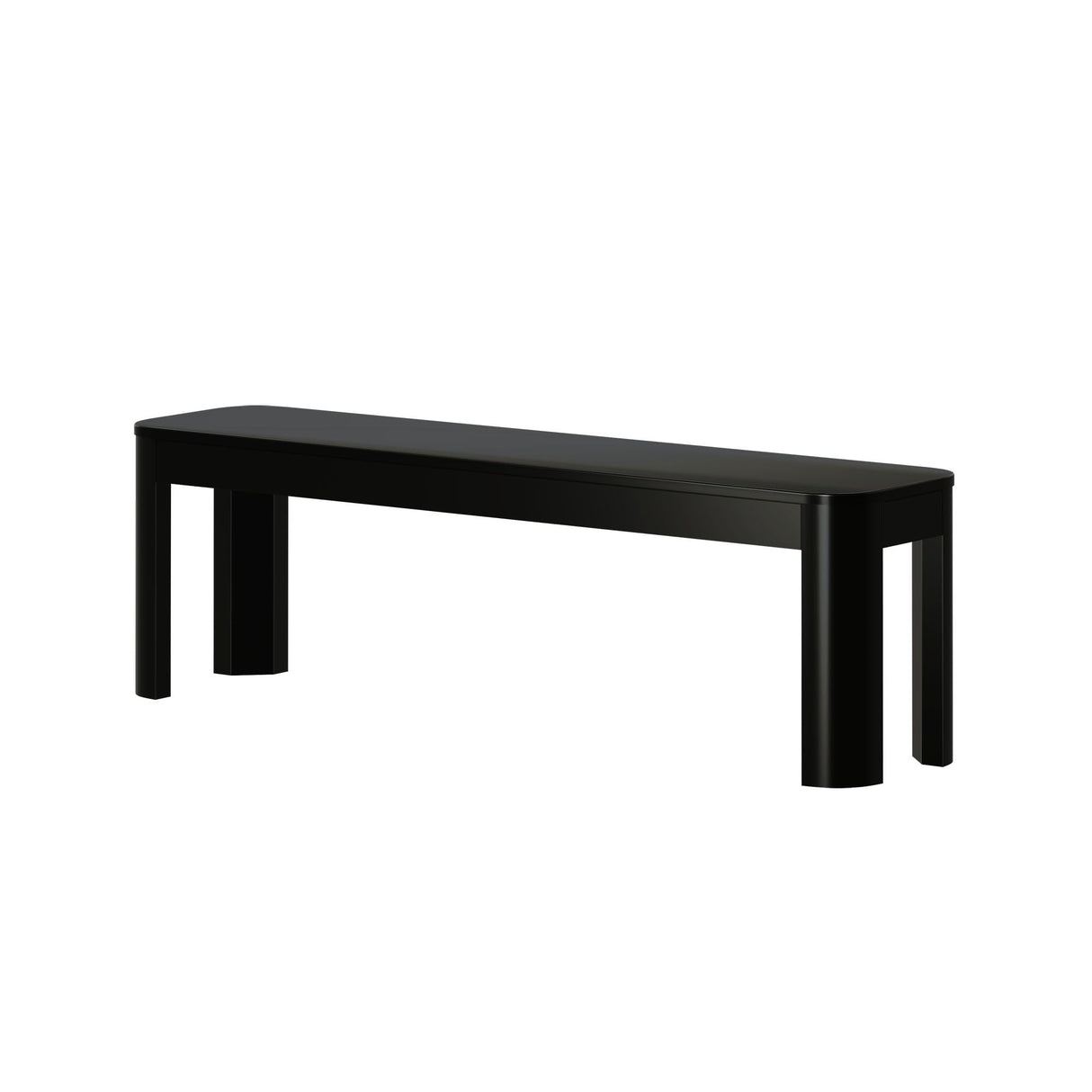 Contour Bench, Modern Rounded 58 Inch Dining Bench