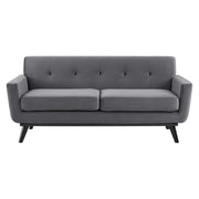 Engage Performance Velvet Loveseat, Gray