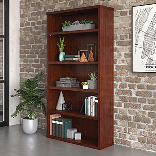 by Sauder Affirm 36"x66" 5 Shelf Bookcase, Classic Cherry Finish