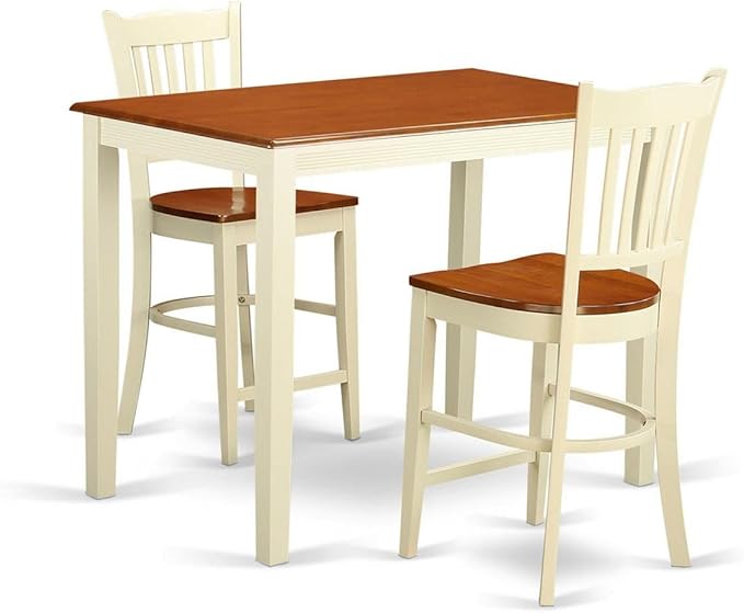 YAGR5-OAK-W 5 Piece Kitchen Counter Height Dining Table Set Includes a Rectangle