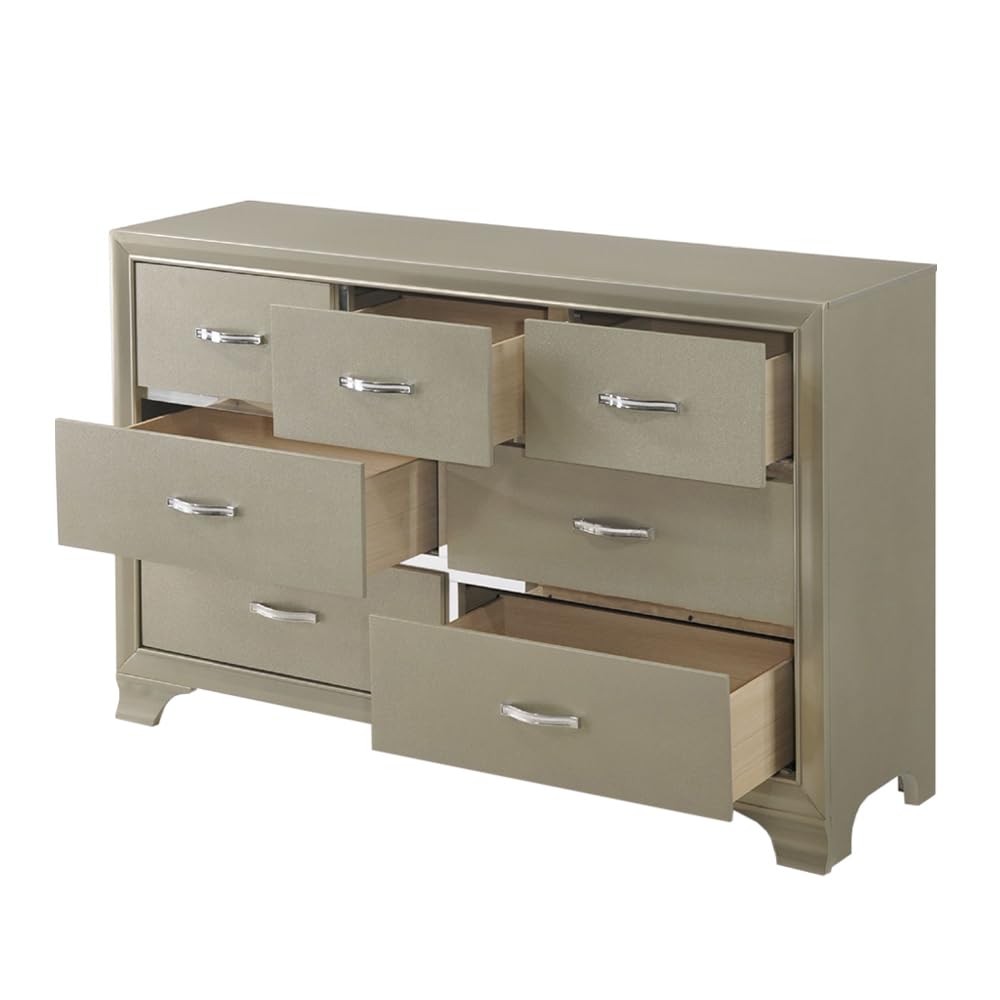 Acme Carine 7 Drawer Dresser in Champagne