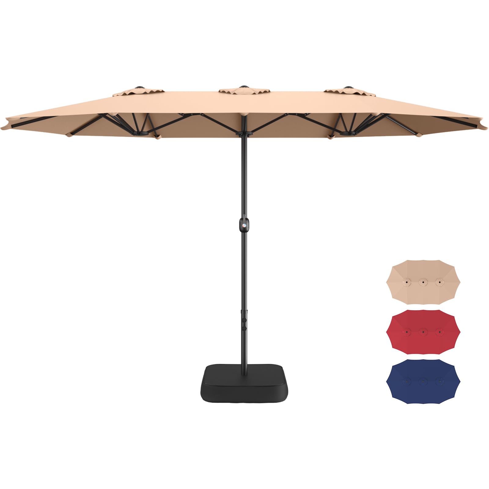 15ft Patio Umbrella with Base Included, Extra Large Shade Area