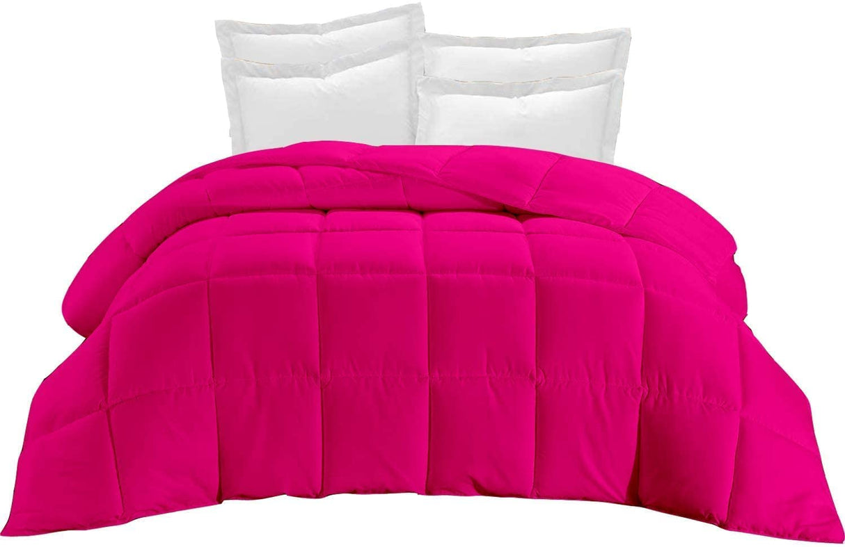 Hot Pink 1 PC Stitched Comforter-500 GSM Fill Power Premium Cotton Lightweight Palatial